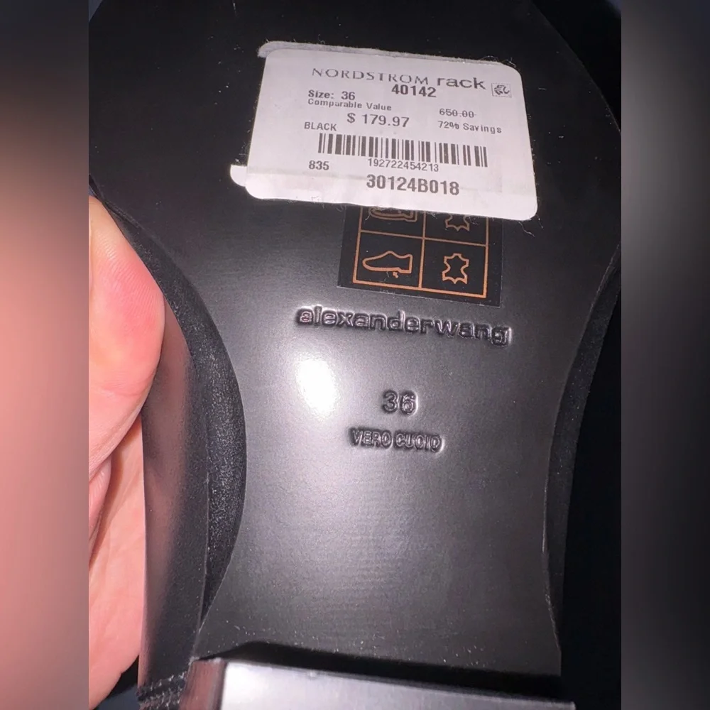 New Alexander Wang black slick 40 cowboy ankle boots in leather Sz36 MSRP:$650 - Picture 9 of 12